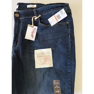 Jessica Simpson Best Friend Jeans 24W Lived-In Vintage Dark Wash Straight NWT